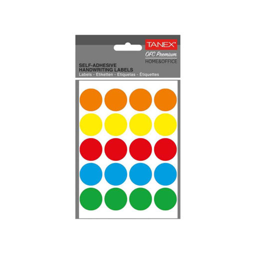 Picture of SELF-ADHESIVE LABELS CIRCLE MIX 25X25MM 5 SHEETS